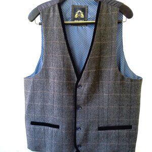 MARC DARCY LONDON 48R Plaid Luxurious Career Vest Business Career Dressy